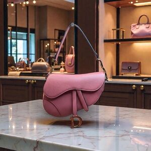 Dior Blush Pink Saddle Shoulder Bag